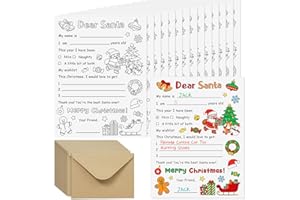 SERELIY 24 Sets Color Your Own Letter to Santa with Envelopes, Christmas Crafts Letters to Santa Stationery Wish List Paper for Kids, DIY Coloring Writing Xmas Paper for School Family Crafts, 8.5 * 11 Inch