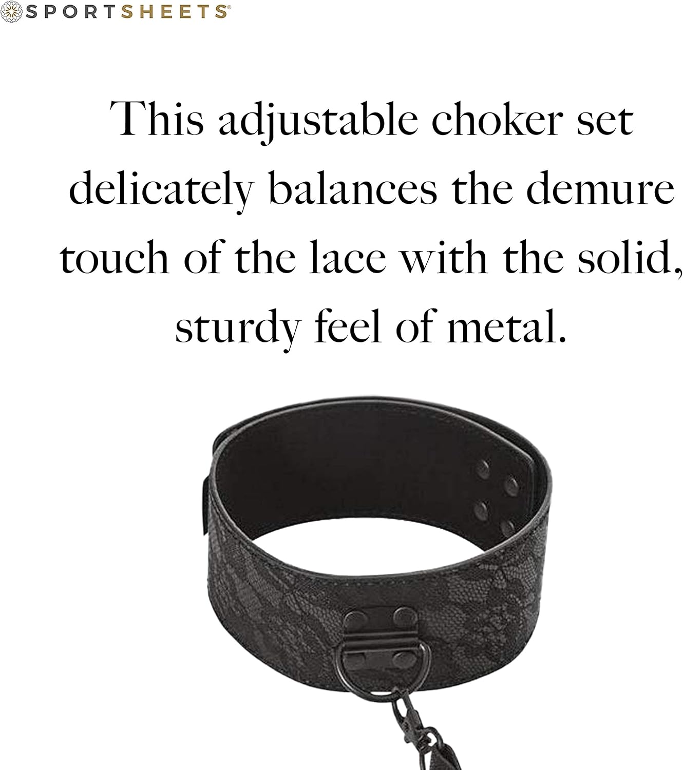 Sportsheets Sincerely Smooth Lace Effect Locking Collar & Leash, 0.3 kg, Purple, 19.75 inches (50.165cm) - Image 4