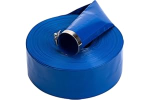 ZY-HOSETUBE 2-1/2 in x 50 ft Pool Backwash Hose Heavy Duty Drain Discharge Double PVC Lay flat General Purpose Vinyl Hose, Burst Resistant for Water Transfer Sump Pump Pool Filter (2.5in 50ft fiber reinforced)