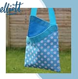 Elliott Peg Bag Blue White Polkadot Pattern with Extra Long Shoulder Strap view 5