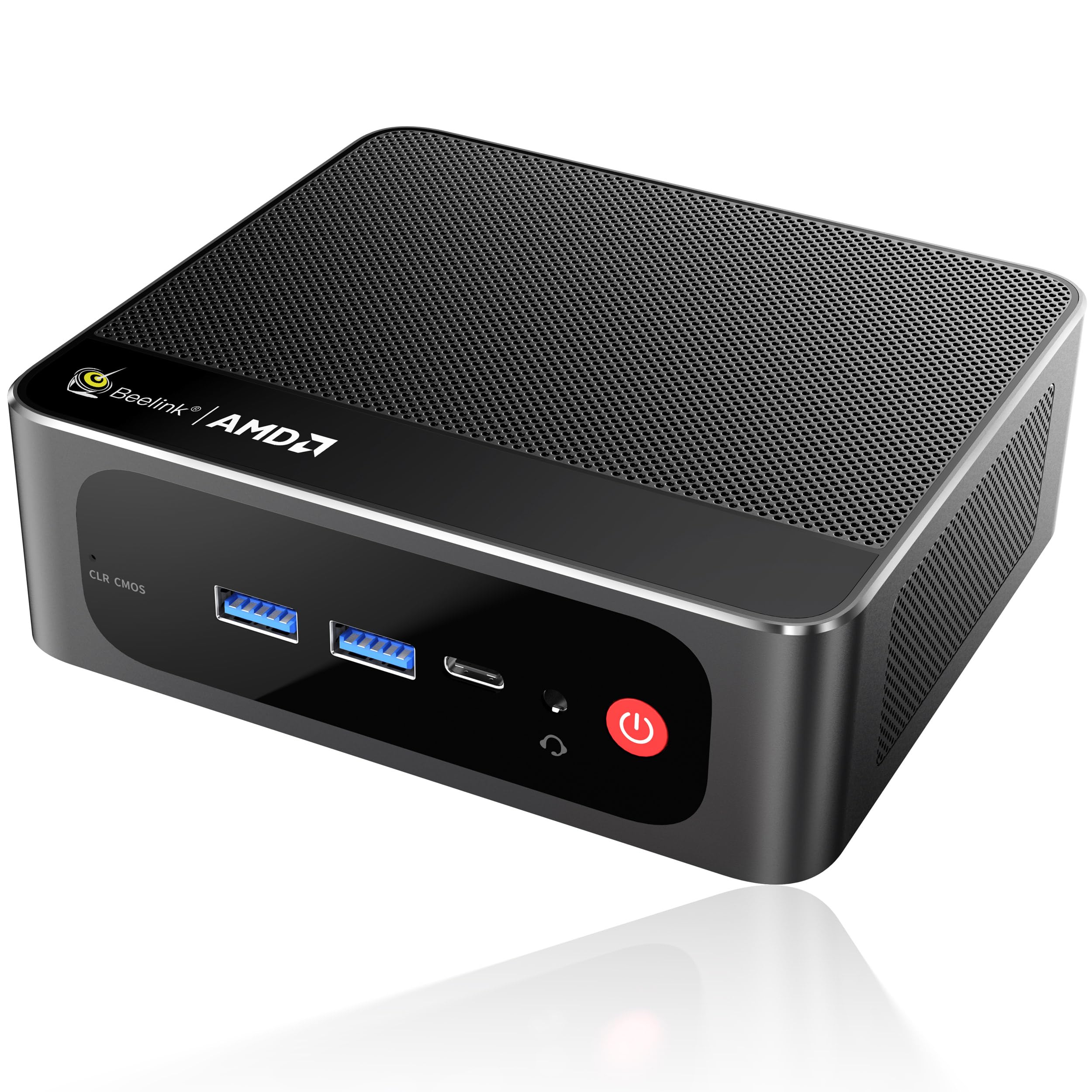Beelink Mini PC SER5 Pro, AMD Ryzen 7 5825U (Up to 4.5GHz), 16GB DDR4 RAM 500GB SSD, Radeon 8CUs Graphics, WiFi 6/ BT5.2/ DP+USB-C+HDMI 4K Triple Display/ USB3.2/2.5G LAN Home/Office Desktop Computer
