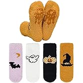 Century Star Halloween Fuzzy Socks - Slipper Fall Fluffy Cozy Warm Super Soft Cute Home Spooky Winter Socks