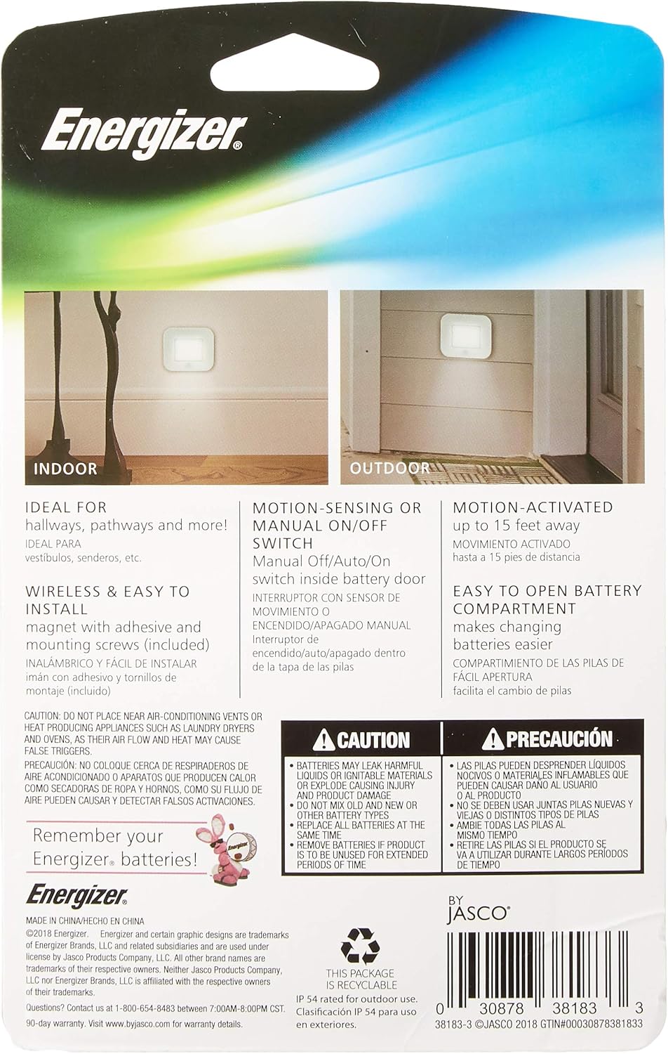 Jasco 38183 Energizer MotionActivated LED Path Light, White NEAT