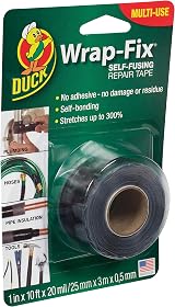 Duck Wrap-Fix Self-Fusing Repair Tape 25mm x 3m Pack of 4 Black view 2