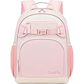 Sawkig Lightweight Small Backpack for Kids Kindergarten Preschool Backpacks for Girls Ages 2-4-6 (Pink Cream)
