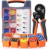 2200PCS Hexagonal Ferrule Crimping Tool Kit &ndash;Amliber AWG30-5 Self-Adjusting Wire Ferrule Crimper with Wire Ferrules Connectors for Electrical Work, Automotive, and DIY Projects