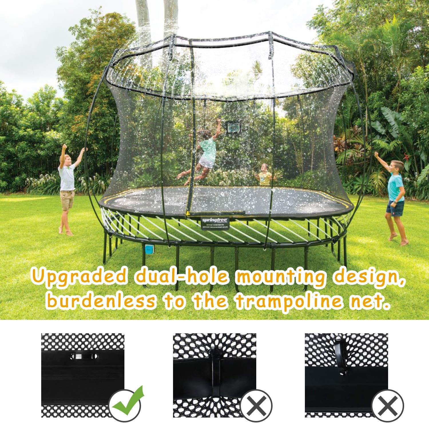 Ligttle Trampoline Sprinkler for Kids - Outdoor Trampoline Water Sprinkler for Kids and Adults, Trampoline Accessories Sprinkler 39ft Long for Water Play, Games, and Summer Fun in Yards: Toys & Games