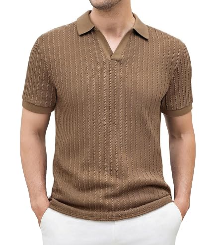 Men's Summer Short Sleeve Knitting Polo Shirts Male Slim Fit Solid
