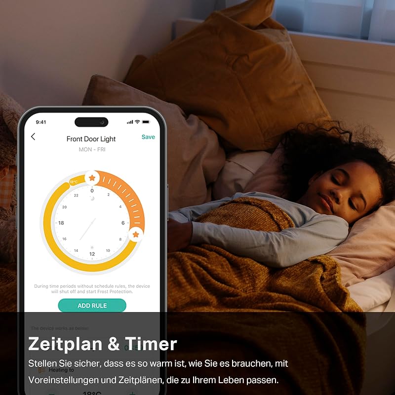 Kasa Smartes Heizkörperthermostat - WiFi Starter Kit, inklusive 1 Thermostat und 1 Hub, Heizungssteuerung (App, Geofencing, Fensteröffnungserkennung), Matter, Alexa