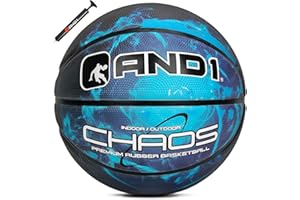 AND1 Chaos Basketball: Official Regulation Size 7 (29.5 inches) Rubber - Deep Channel Construction Streetball, Made for Indoor Outdoor Basketball Games