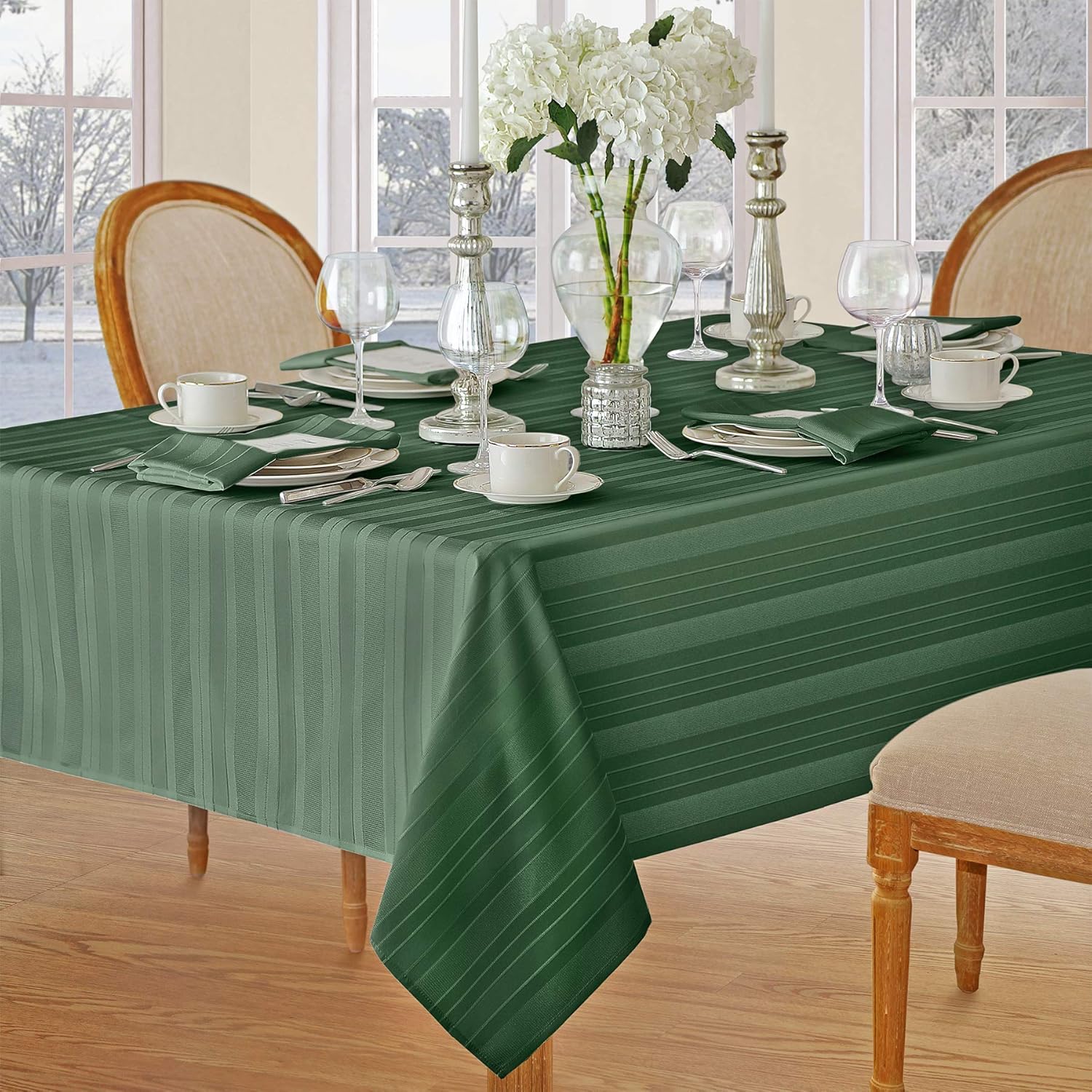 Best 52 inch green round christmas table cloth