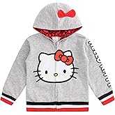 Hello Kitty Girls Zip Up Hooded Sweatshirt for Infant, Toddler and Little Kids Grey