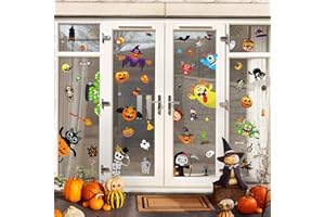 TIFESON 628PCS Halloween Decorations Window Clings - Cute Halloween Window Stickers Pumpkin Skeleton Ghost Decals for Home Office Kids Classroom Decor Party Supplies Gifts (Small Size)
