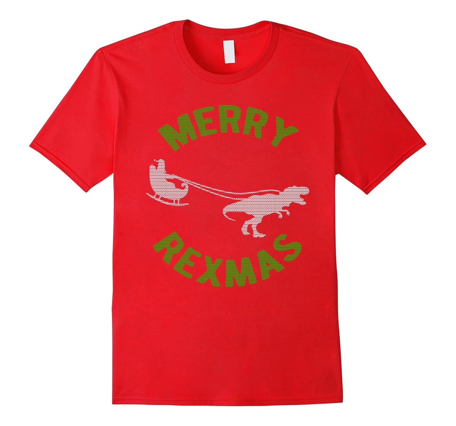 Green Ugly Christmas Sweater T-Rex Merry Christmas T-shirt-ANZ