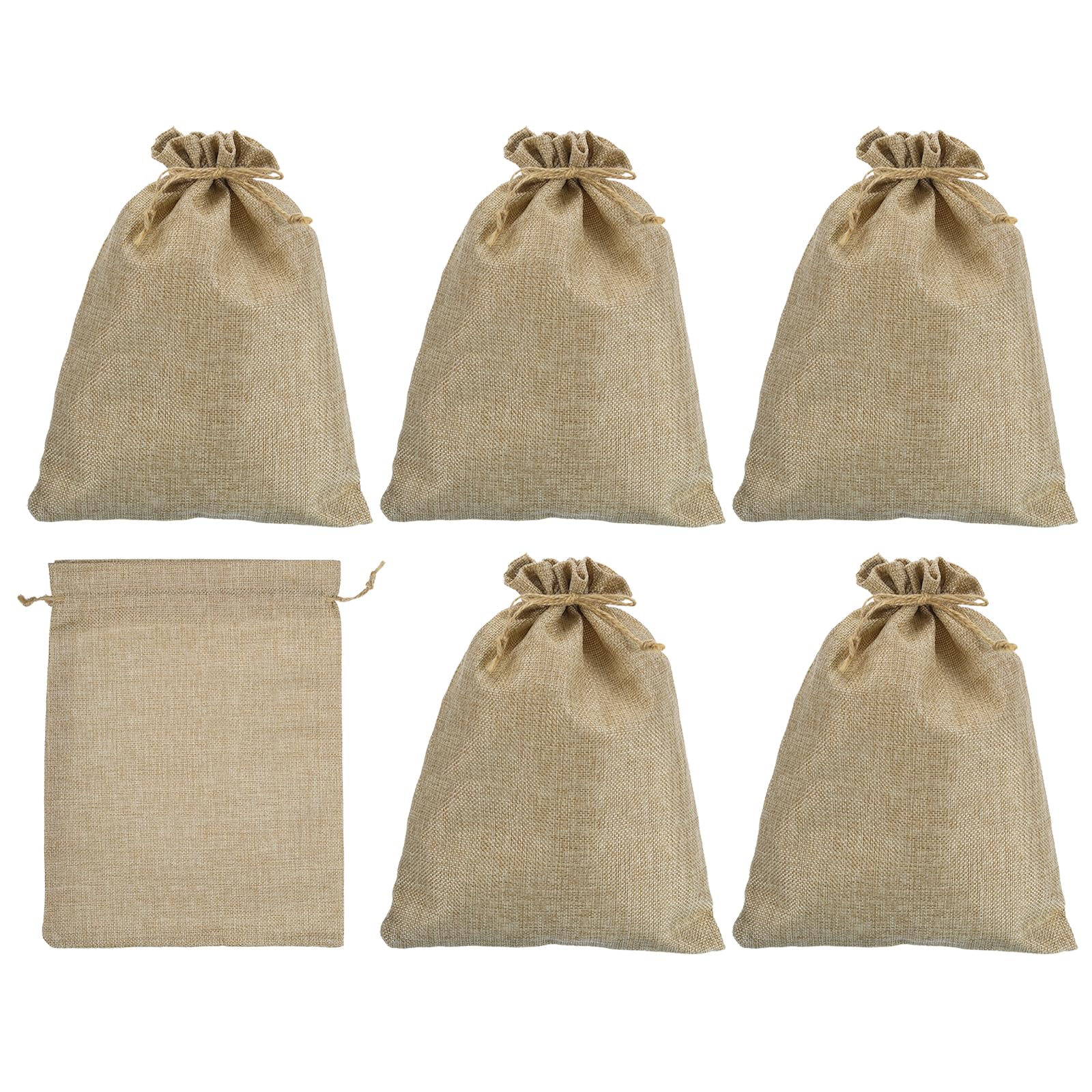 PATIKIL 16"x12" Coin Money Sacks Bag, 6 Pack Bank Deposit Change Transit Bags Cash Bag with Drawstring Currency Bags Gift Bag Style 3, Beige