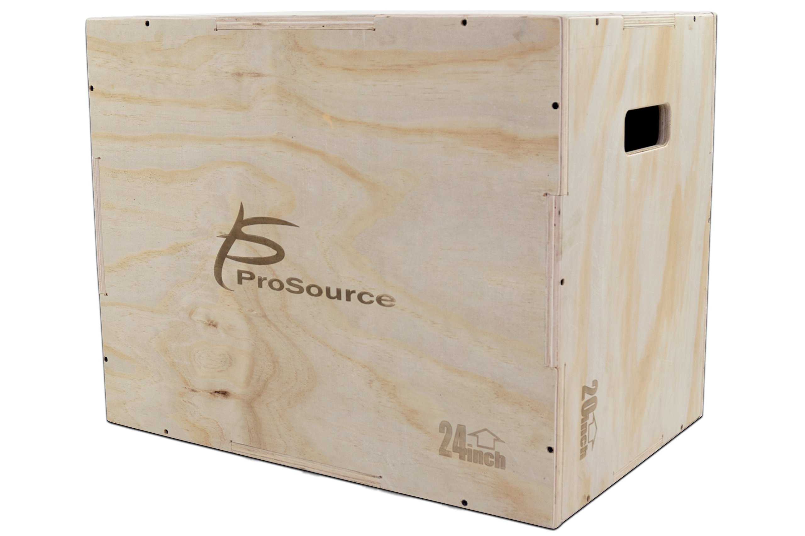 Prosource Fit 3-in-1 Wood Plyometric Jump Box for Crossfit, Agility, Vertical Jump Training & Plyo Workouts, Sizes 24/20/16 & 30/24/20