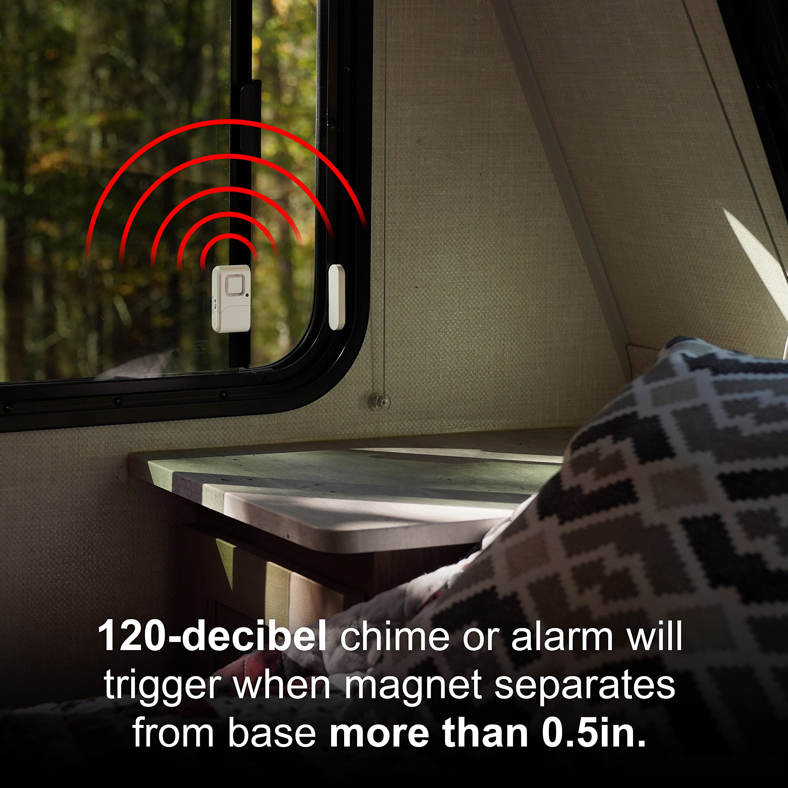 GE Personal Security Window and Door Alarm, 6 Pack, DIY Protection, Burglar Alert, Wireless Chime/Alarm, Easy Installation, Home Security, Ideal for Home, Garage, Apartment and More,White, 49721