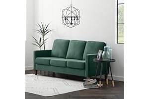 Edenbrook Archer Upholstered Couch – Couches for Living Room – Green Velvet Couch - Living Room Furniture - Small Couch - Seats Three - Straight Arm Modern Couch
