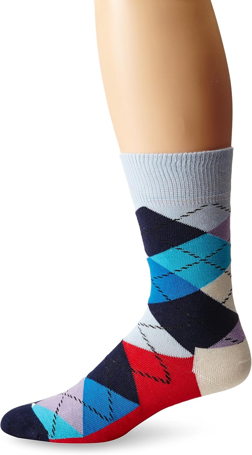 Happy Socks Men's Argyle Crew Sock at Amazon Men’s Clothing store
