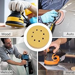 LotFancy 5 Inch 8 Hole 80 Grit Sanding