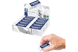 STAEDTLER Mars Plastic Vinyl Erasers (20-Pack), White Erasers for Clean & Precise Results - Latex-Free, Minimal Crumbling