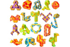 Ganowo 18 Pack Fidget Snake Cube Mini Twist PuzzleToys for Kids Teens Stocking Stuffer, Birthday Party Favors, Goodie Bags Fillers (Yellow)