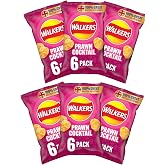 Walkers Prawn Cocktail Flavored Crisps, 25g Bags (Pack Of 6)