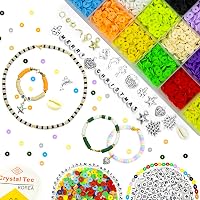 4000PCS Beads, Bracelet Making kit Polymer Clay Beads, DIY Bracelet Necklace Earring Jewelry, with Pendant and Letters…