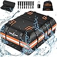 Big Ant Car Rooftop Cargo Carrier Bag 23 Cubic Feet, Roof Bag Waterproof Topper Luggage Carriers for All Vehicle with/without Rack Bar Include Anti-Slip Mat, 8 Door Hooks, 2 Extra Straps, Luggage Lock