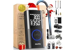 OlarHike Tire Inflator Portable Air Compressor, Smart Dual Hose System, 160PSI Auto Air Pump for Car Tires, Bike,Bicycle, Motorcycles,Electric Pump with LED Light & Digital Pressure Gauge