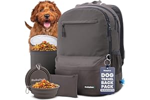 The Original Doggy Bag™ Backpack by Rubyloo. Backpack for Dog Supplies + 2 BPA-Free Travel Dog Bowls, Treat Bag