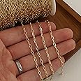 6 feet 14k Gold Filled Paper Clip Chain - Unfinished, Perfect for Bracelets & Necklaces - Link Chain for Jewelry Making (2.3x5.2 MM)