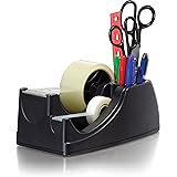 Officemate Heavy Duty Weighted 2-in-1 Tape Dispenser, Recycled,Black (96660)