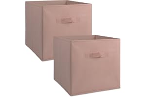 DII Non Woven Fabric Storage Bin Collection Collapsible Organizer Cube, Small Set, 13x13x13", Millennial Pink, 2 Count