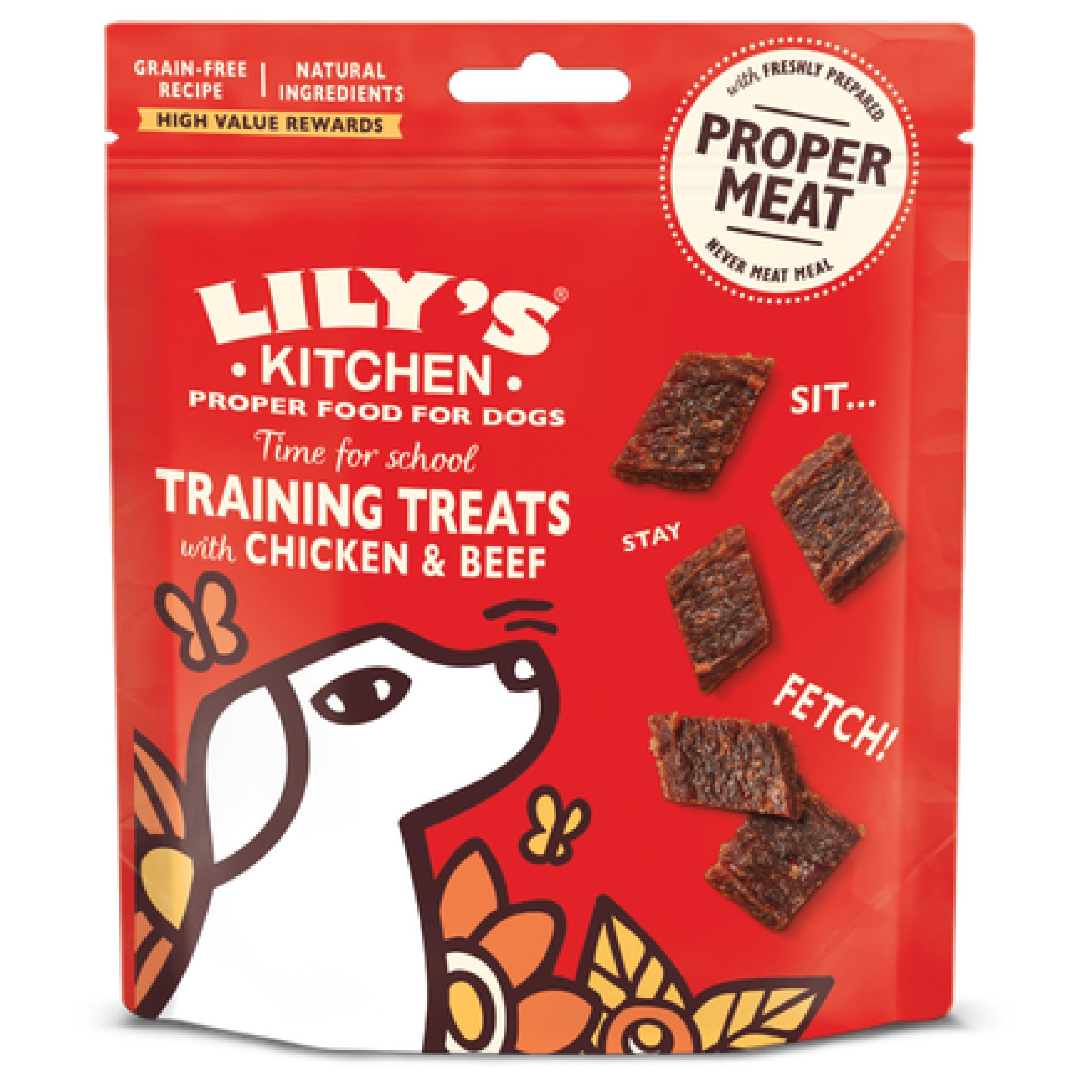 Lily’s Kitchen Made with Natural Ingredients Adult Dog Treats Packet Time for School Training Treats with Chicken & Beef 8 x 70g — image 1