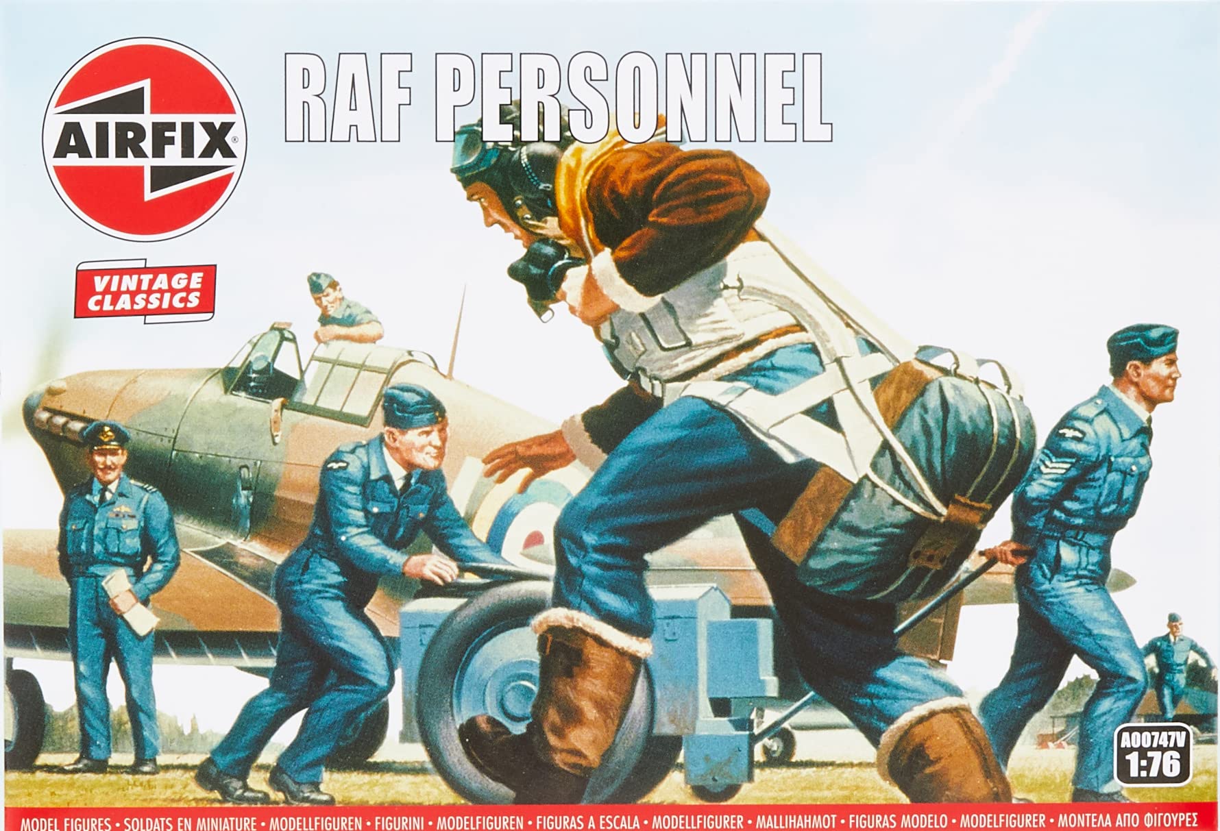 Airfix Model Figures Set - A00747V RAF Personnel - Model Building Kit Accessories, Plastic Model Kits for Adults & Children 8+, Set Includes 48 Unpainted Figures - Accessory for Dioramas — image 1