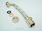 AK Flexible Tap Connector 15mm Compression Isolator x 1/2 BSP Elbow 300mm view 2