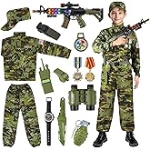Metemot Kids Army Costume for Boys, Military Army Costume with Army Toys, Solider Boy Dress up, Halloween Costumes for Boys