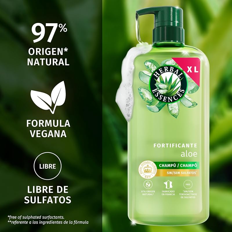 Aloe Champú Sin Sulfatos, Fortificante, 3x650ml