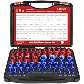 Nut and Bolt Thread Checker, 64Pcs Thread Checker 36 Standard and 28 Metric | Detachable Bolt Thread Checker, Suitable for Narrow or Tricky Areas Nut or Bolt Size Finder, Thread Gauge with Storage Box