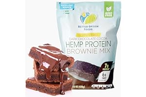 Hemp Protein Brownie Mix - Plant Based Protein Powder with Dark Cocoa & Natural Cane Sugar - Vegan-Friendly, Zero Gluten & Dairy, Chocolate Brownies Baking Mix by Better Option Foods, 14.8 oz