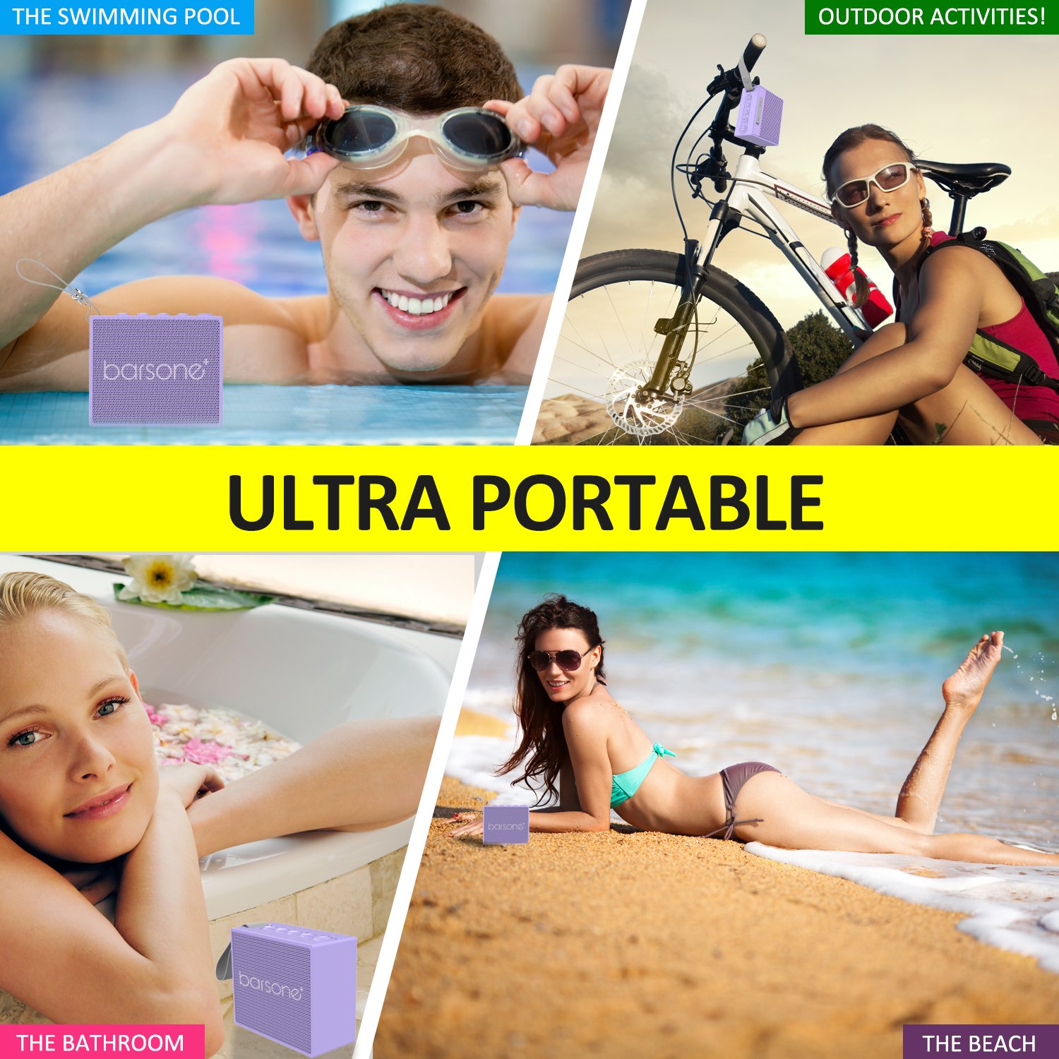 Wireless Bluetooth Speaker,Barsone Outdoor Portable Speakers，Enhanced Bass