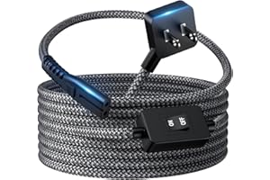 45 Degree Flat to 90 Angled Plug AC 2 Prong Power Cord Standard 2-Slot wiht On/Off Switch Power Cable for Game Console, Speak