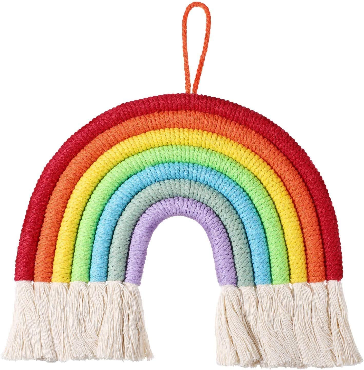 WINOMO Rainbow Wall Decoration Boho Woven Tassel Wall Hanging Decoration for Bedroom Nursery Baby Kids Rooms