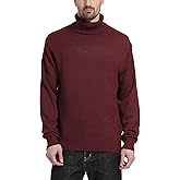 Kallspin Men's Turtleneck Sweaters Wool Blend Mid-Weight Highneck Pullover Sweaters