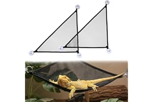 CIATBYYJ 2Pcs Bearded Dragon Hammock, Breathable Mesh Reptile Hammock Lizard Tank Accessories, Triangle Geckos Hammocks for Bearded Dragons, Snakes, and Axolotls, Perfect Beard Dragon Tank Accessories