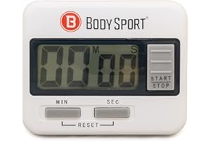 Body Sport Digital Timer Stopwatch for Fitness & Exercise Routines - Easy to Use, Battery Operated, Multifunctional Time Tracker for Home, Gym, Kitchen, Classroom, and Office Settings