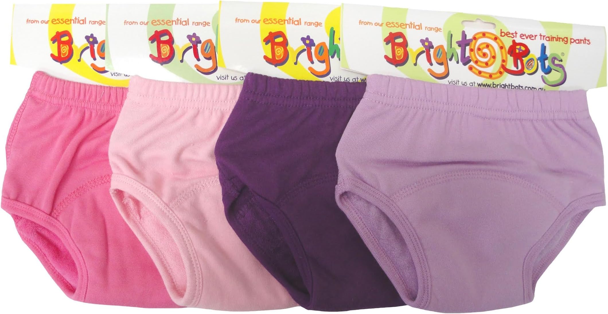 Bright Bots 4 Pack Washable Potty Training Pants, Reusable Underwear Trainer Pants