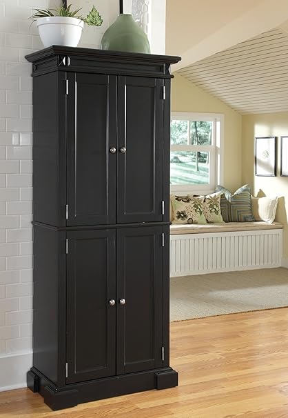 Amazon Com Home Styles Americana Freestanding Pantry In Black