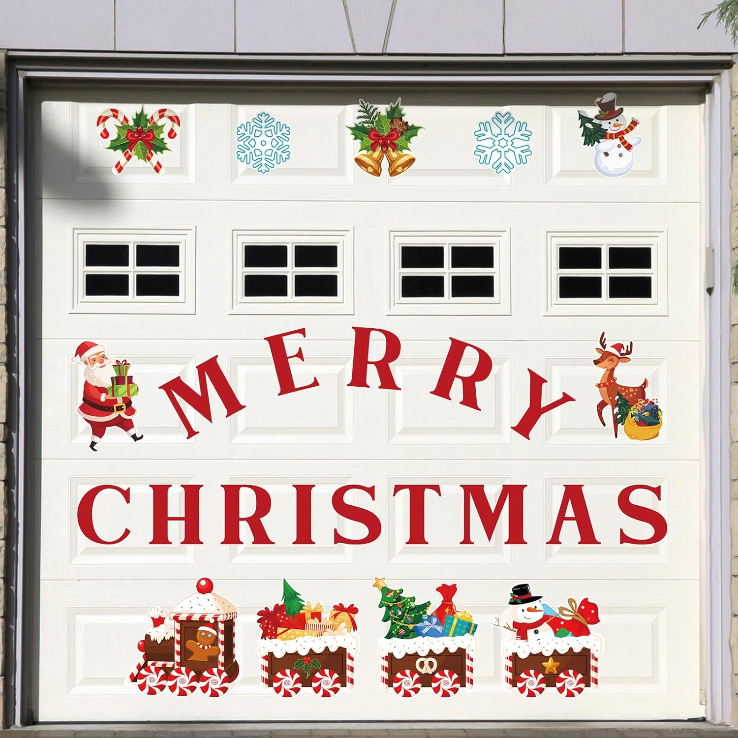 Garage Door Decorations - 25 Pieces Merry Christmas Garage Door Stickers Magnets Christmas Refrigerator Decals Weather Resistant Garage Magnets Decoration Xmas Home Decor Magnetic Stickers for Car DIY Holiday (Candy Style)